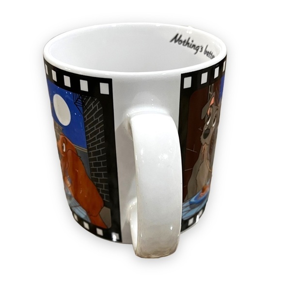 Vintage 1988 Disney Lady & The Tramp Coffee Tea Mug Ceramic Applause Korea - Picture 3 of 10